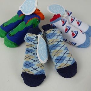 Baby Dumpling Argyle Sailboat Dino Baby Socks Set